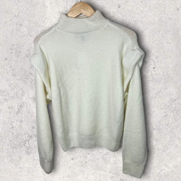 NWT Nordstrom Laundry Shelli Segal Extended Shoulder Knit Sweater White Medium M - Picture 3 of 10